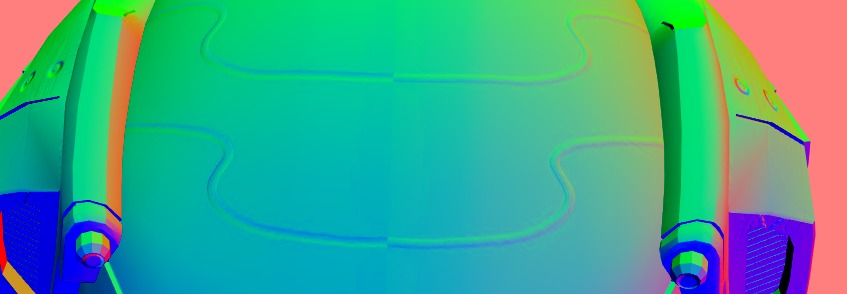 Damaged helmet normals